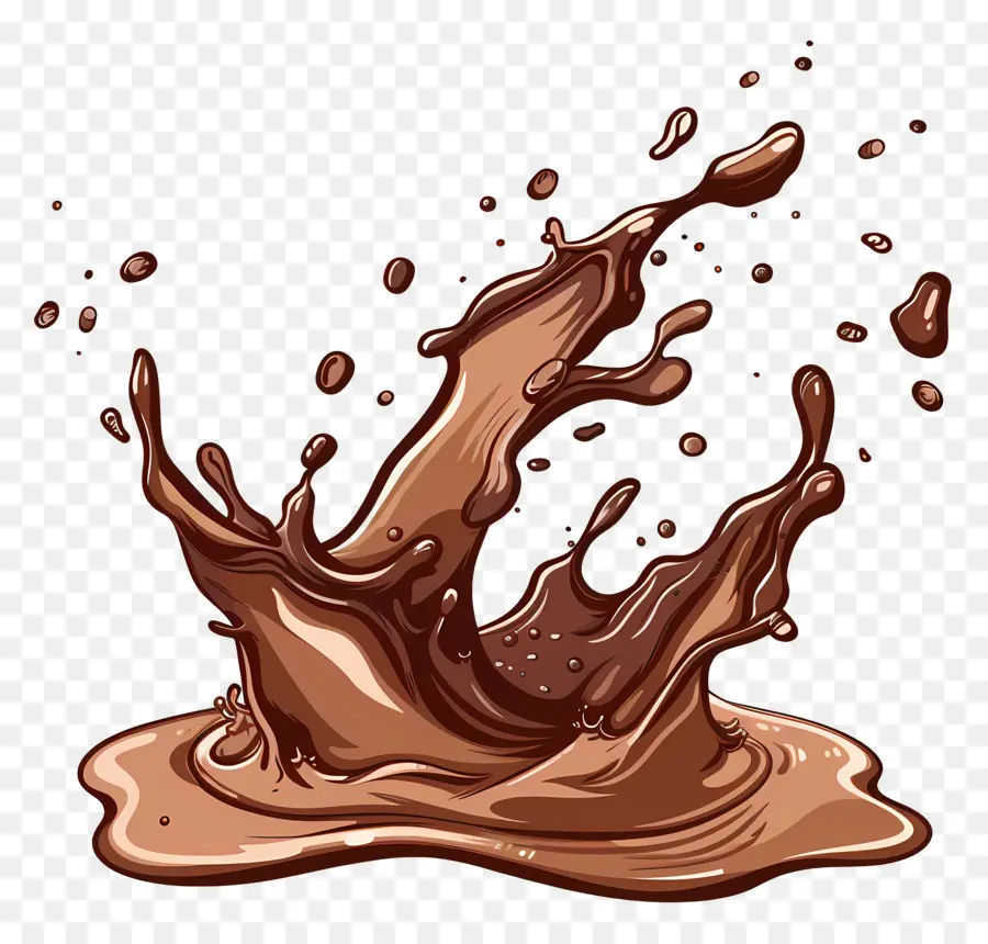 Liquide Au Chocolat，Éclaboussure De Chocolat PNG