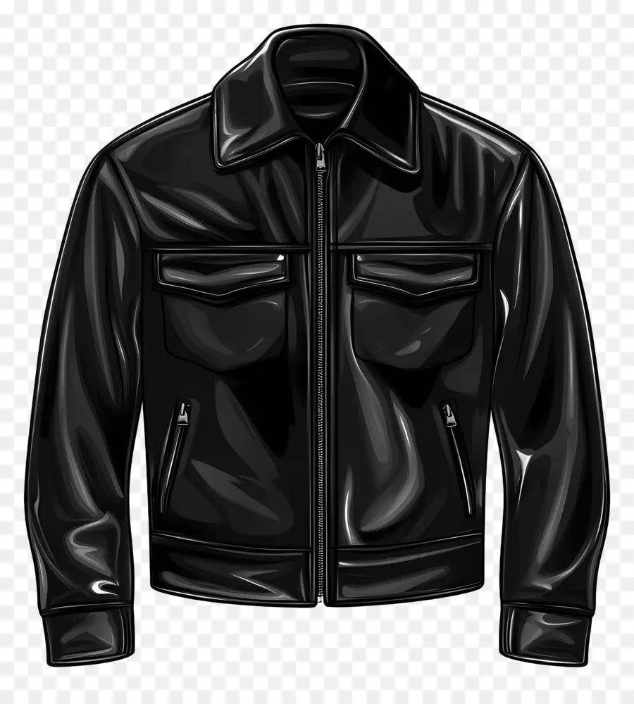 Vestes En Cuir，Veste En Cuir Noire PNG