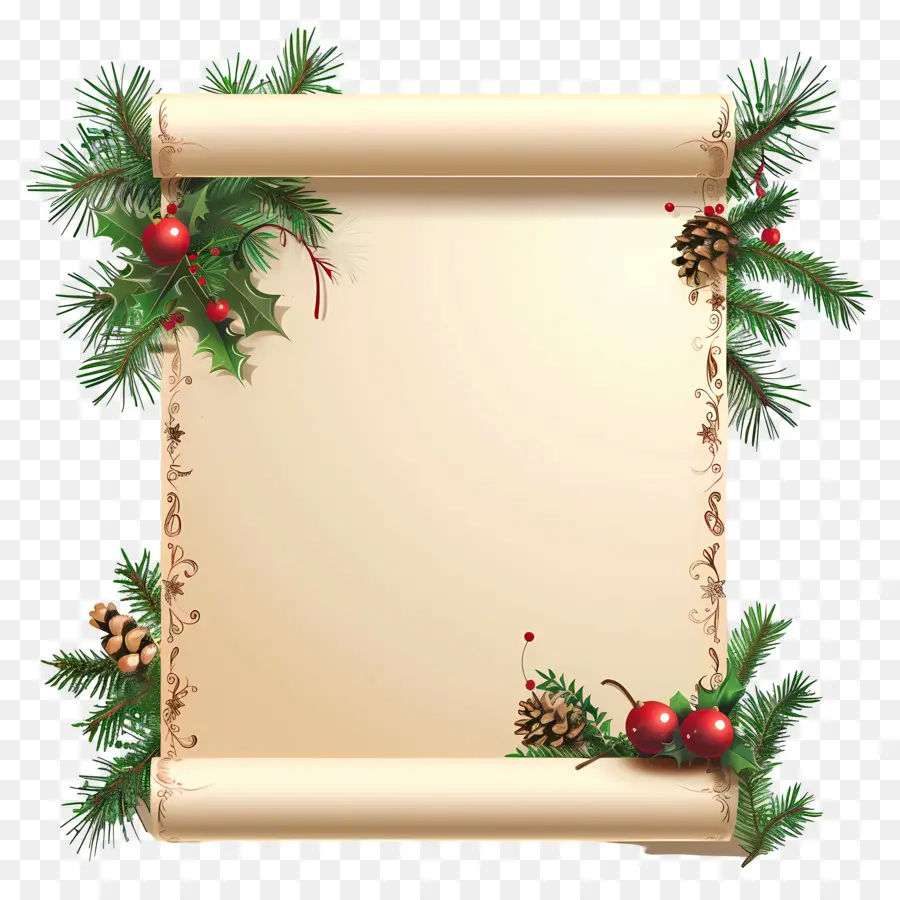 Parchemin De Noël，Décorations PNG