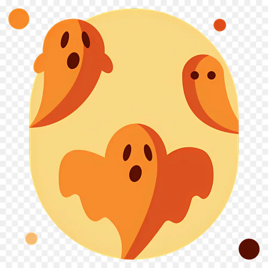 Fantôme D'halloween，Fantômes Oranges PNG