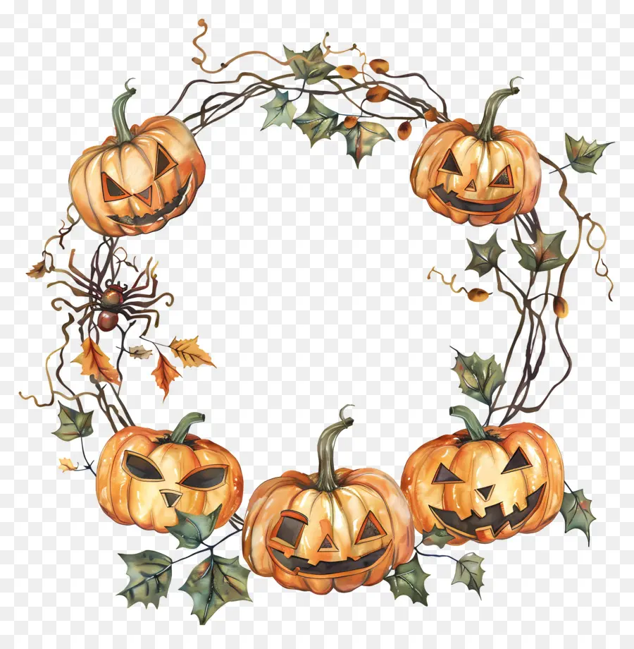 Couronne D'halloween，Citrouilles PNG