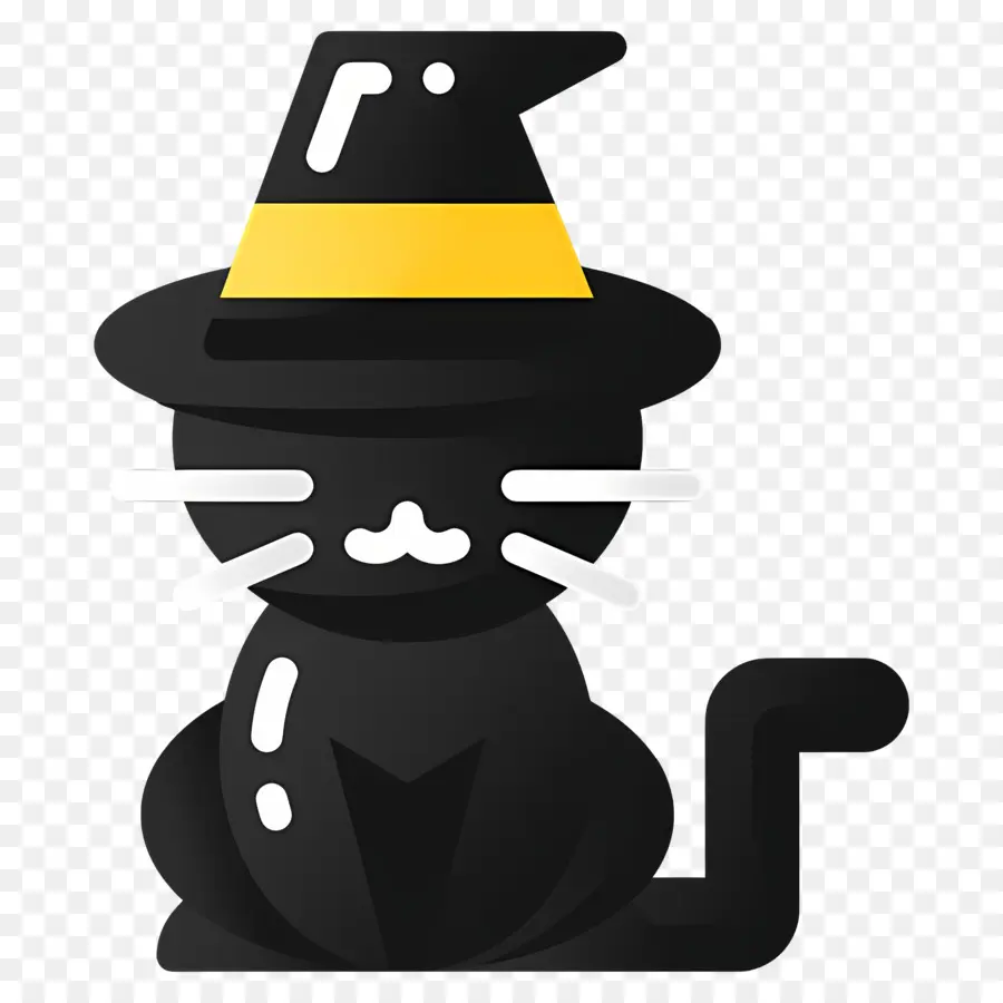 Chat D'halloween，Chat Avec Chapeau De Sorcière PNG