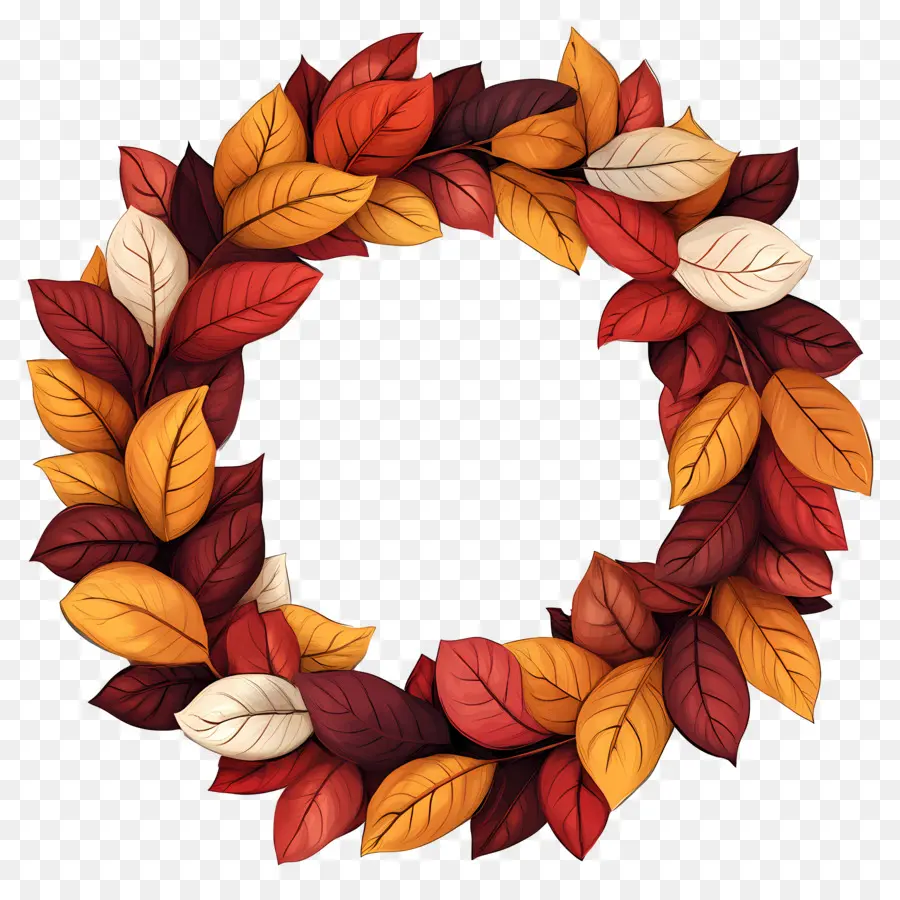 Couronne D'automne，Couronne De Feuilles PNG