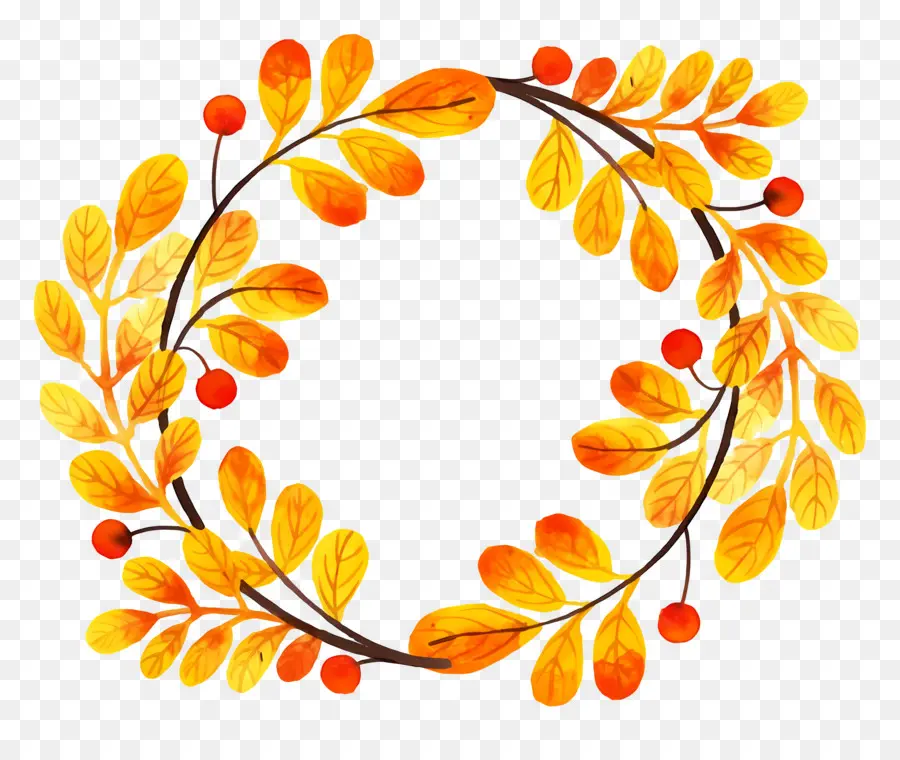 Couronne D'automne，Feuilles D'automne PNG