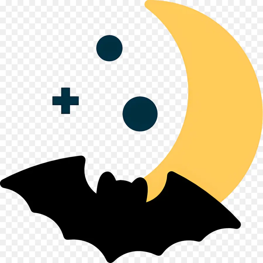 Lune D'halloween，Lune Et Chauve Souris PNG