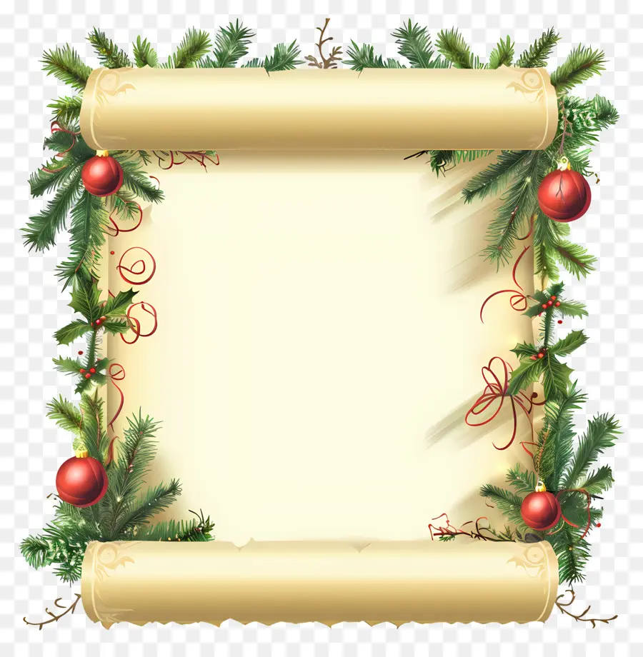 Parchemin De Noël，Décorations PNG