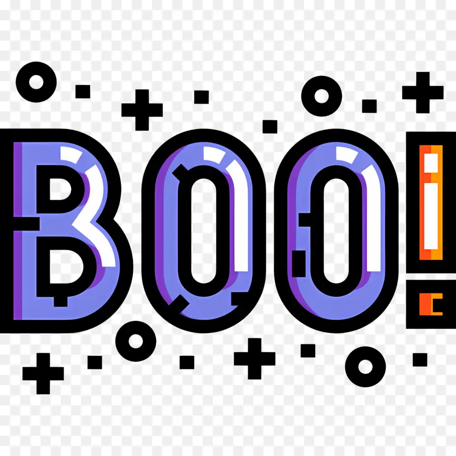 Huée D'halloween，Texte Violet Boo PNG