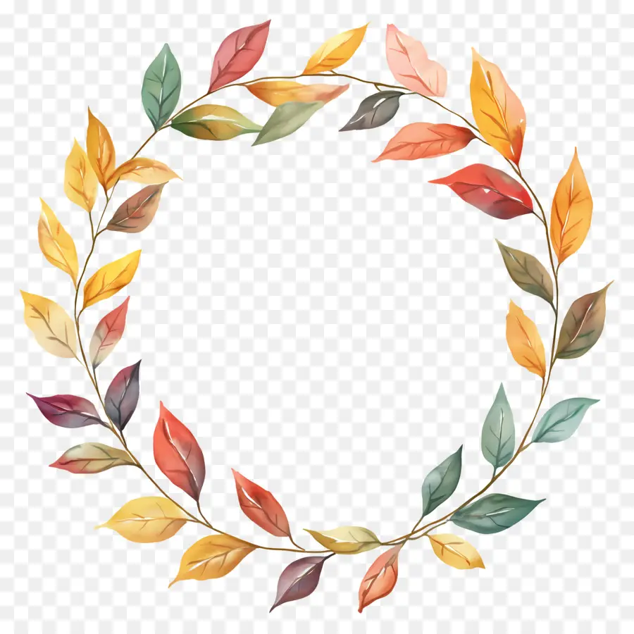 Couronne D'automne，Couronne De Feuilles PNG