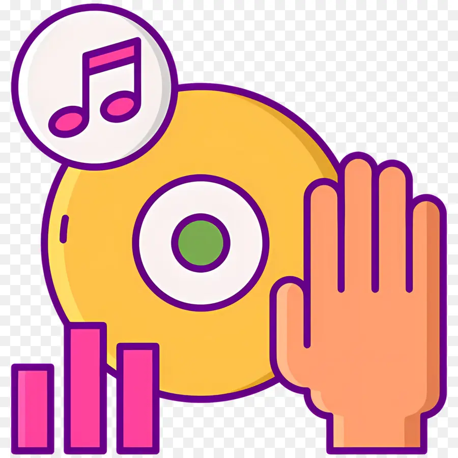 Musique Dj，Disque De Musique Et Main PNG