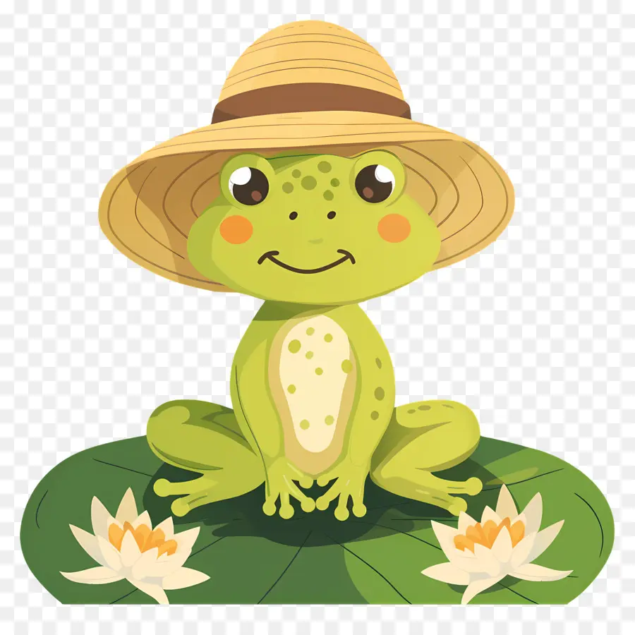 Grenouille Mignonne，Grenouille Avec Chapeau PNG