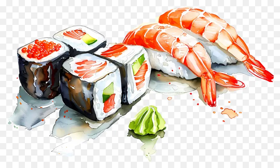 Sushis Aquarelle，Sushis PNG