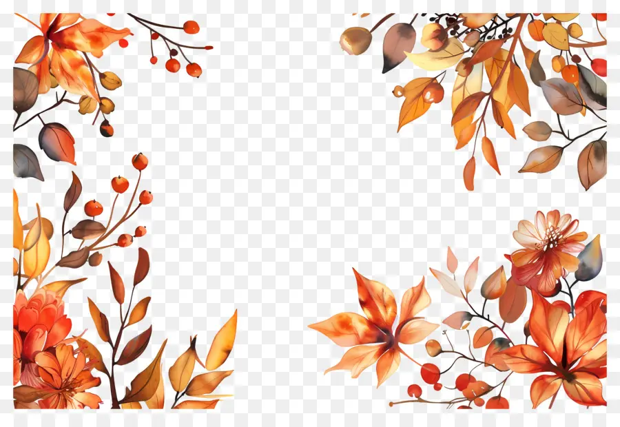 Cadre D'automne，Feuilles D'automne PNG