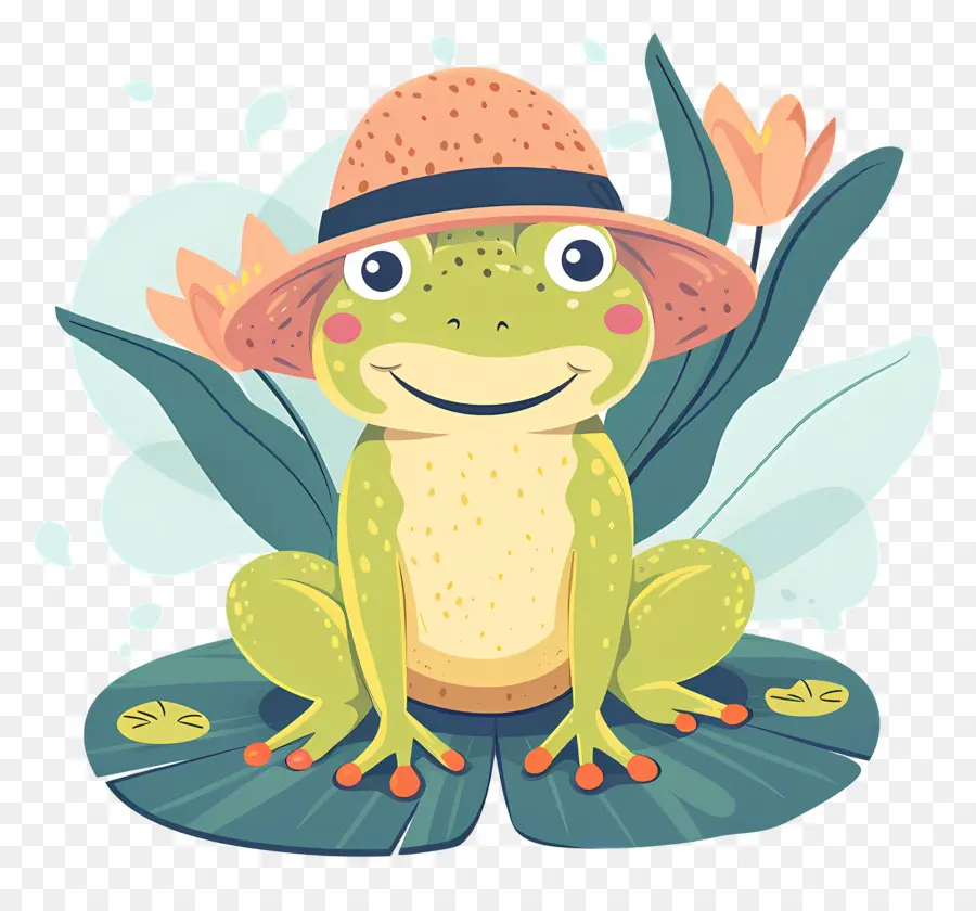 Grenouille Mignonne，Grenouille Avec Chapeau PNG