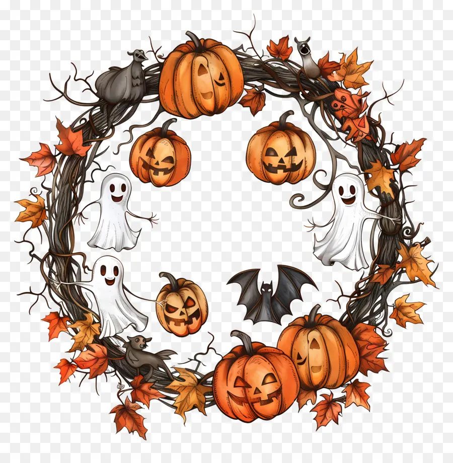 Couronne D'halloween，Citrouilles PNG