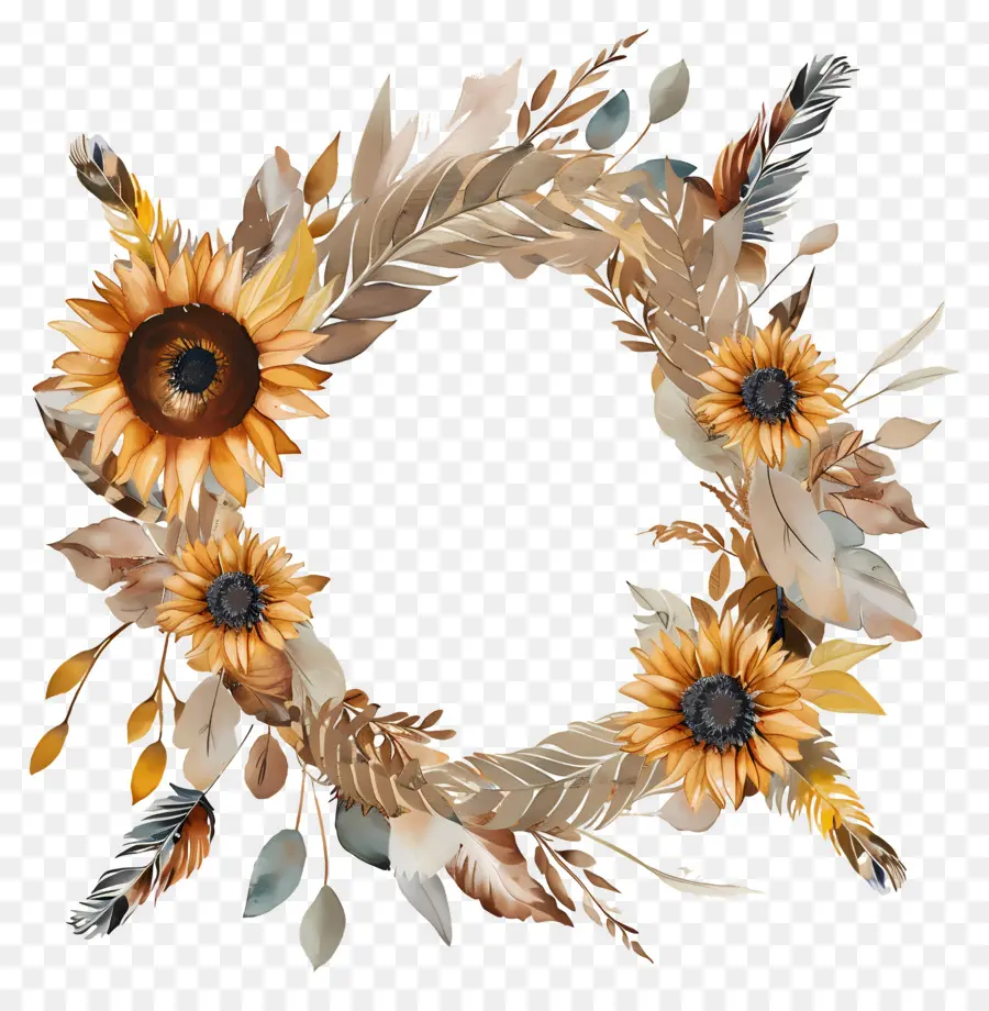 Couronne D'automne，Composition Florale PNG