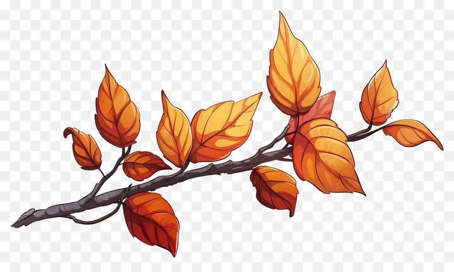 Branche D'automne，Glands Et Feuilles PNG