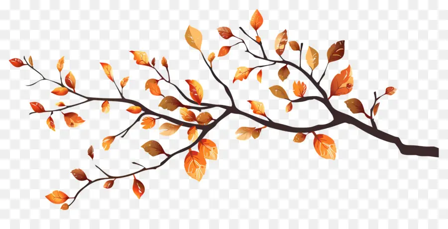 Branche D'automne，Glands Et Feuilles PNG