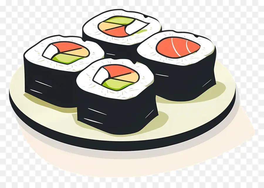 Sushis Mignons，Assiette De Sushis PNG