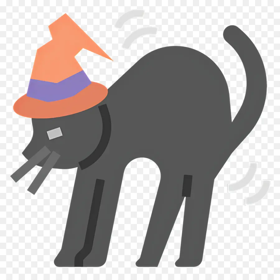 Chat D'halloween，Chat D'halloween Avec Chapeau PNG