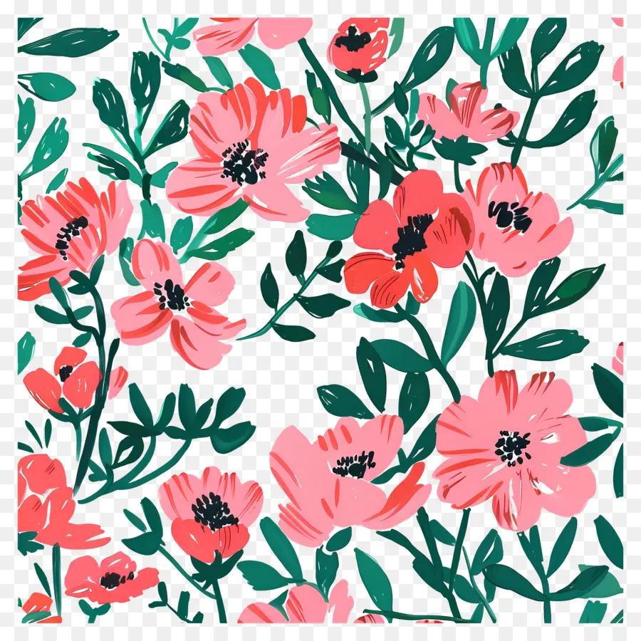 Fond Rose，Motif Floral PNG