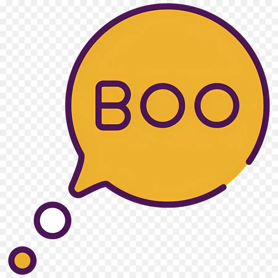 Huée D'halloween，Bulle Jaune Boo PNG