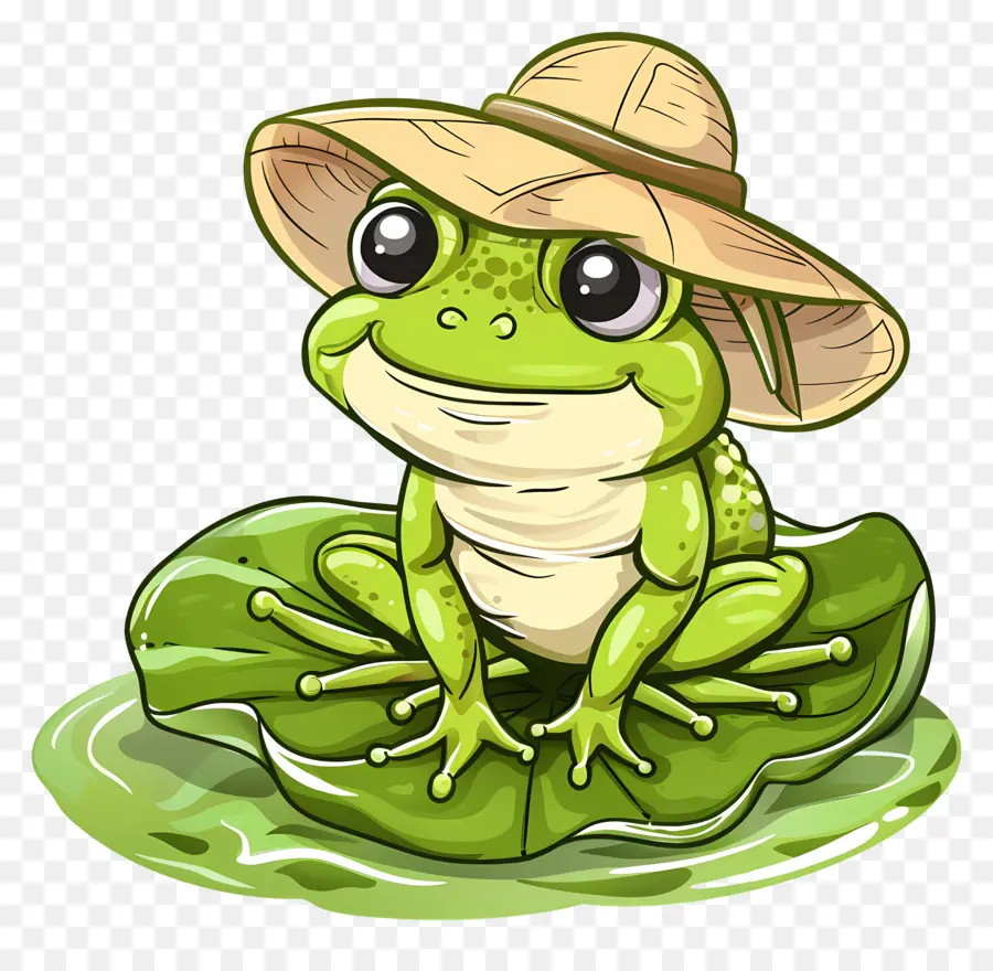 Grenouille Mignonne，Grenouille Avec Chapeau PNG