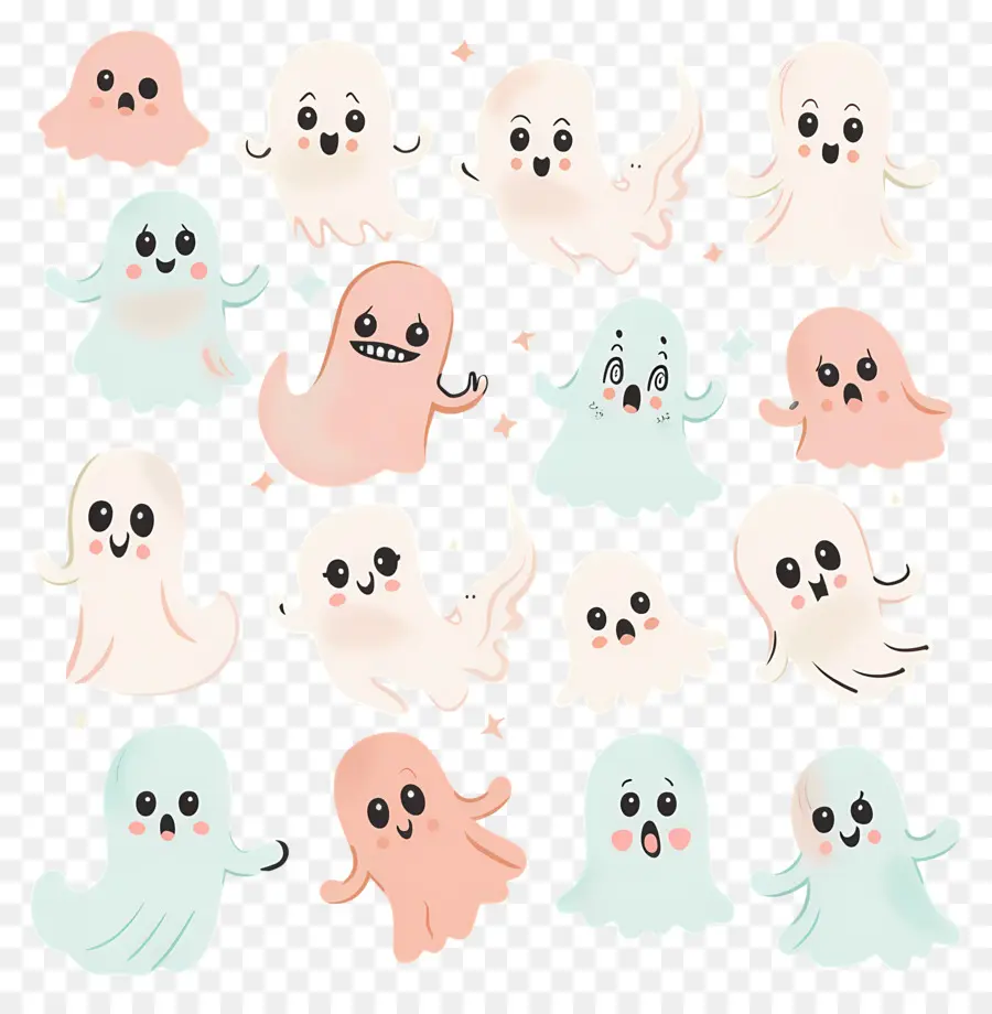 Fantômes D'halloween，Fantômes Mignons PNG