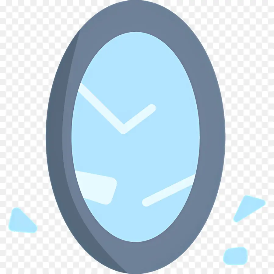 Miroir De Beauté，Miroir Ovale Bleu PNG