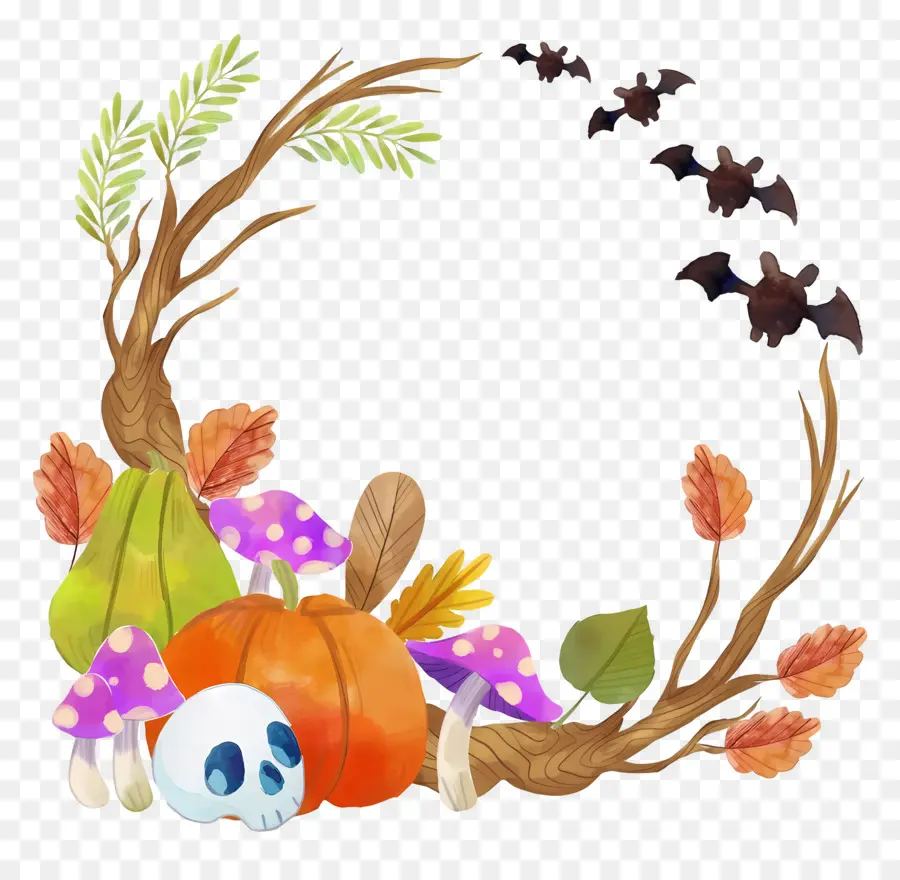 Couronne D'halloween，Couronne D'automne PNG