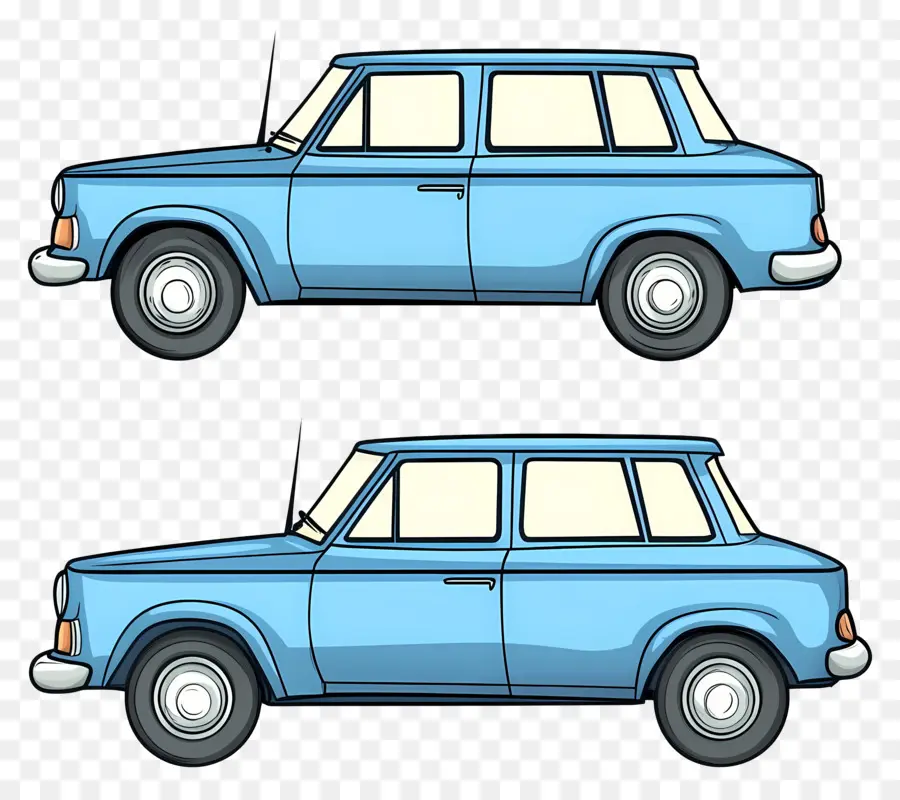 Voiture De Dessin Animé，Voiture Bleue PNG