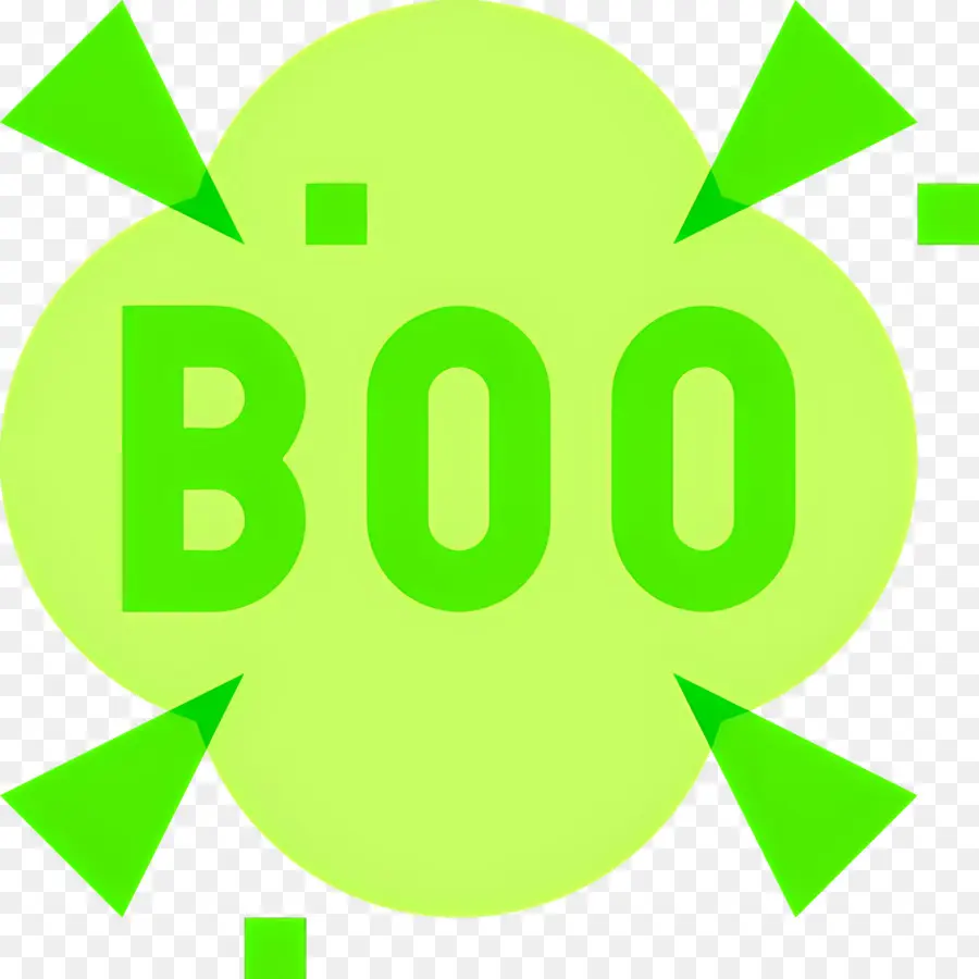 Huée D'halloween，Texte Boo Vert PNG