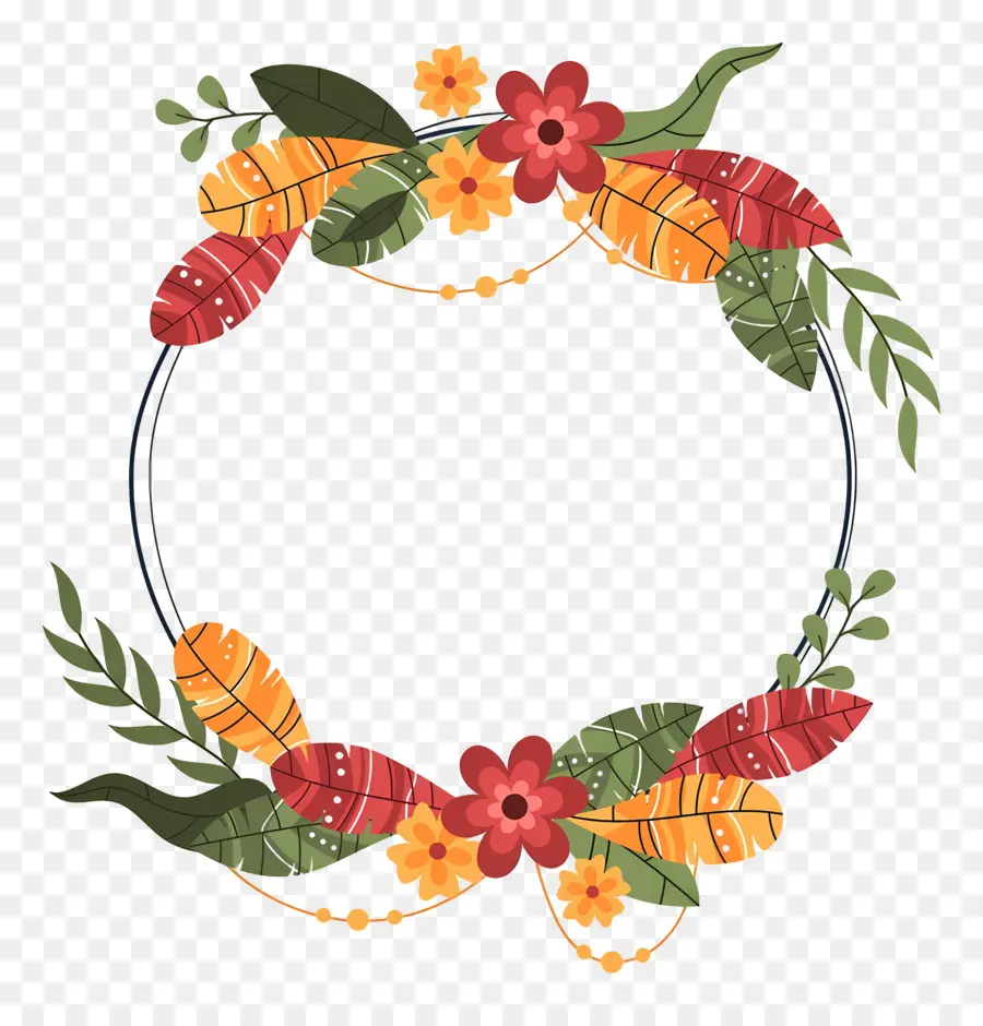 Couronne D'automne，Couronne Florale PNG