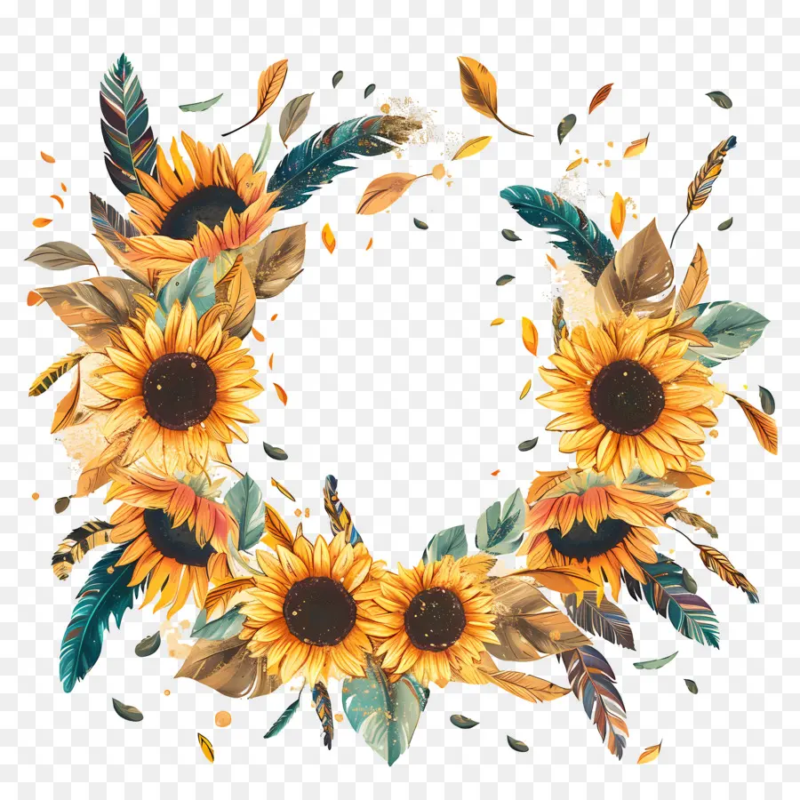 Couronne D'automne，Composition Florale PNG