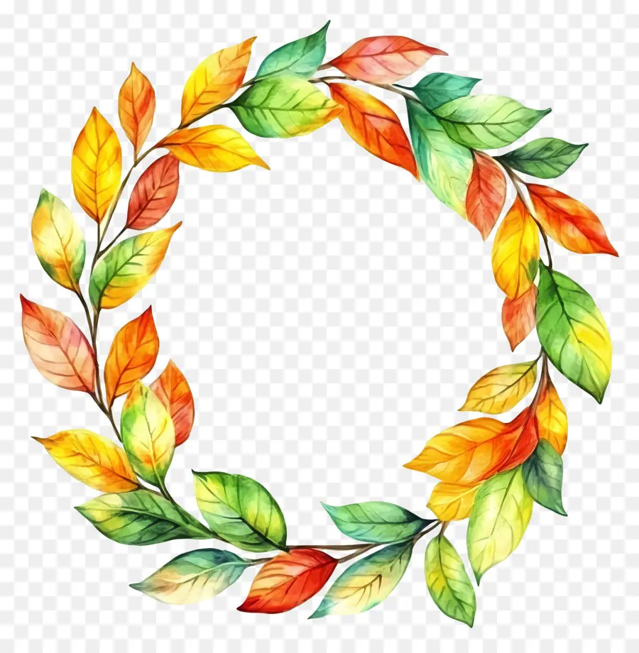 Couronne D'automne，Couronne De Feuilles PNG