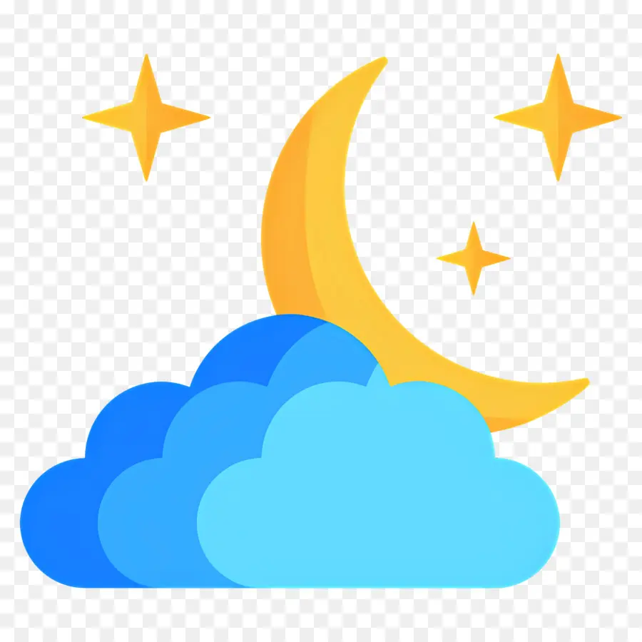 Nuages ​​​​de Lune，Lune Et étoiles PNG