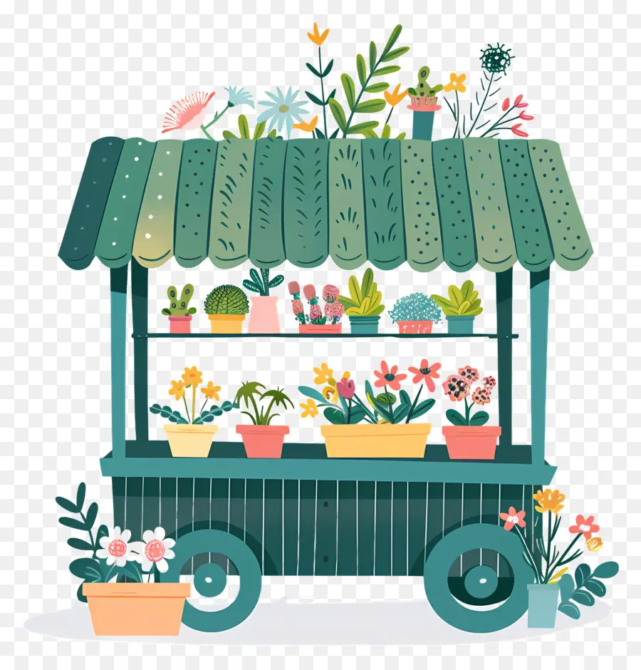 Chariot De Fleurs，Plantes PNG