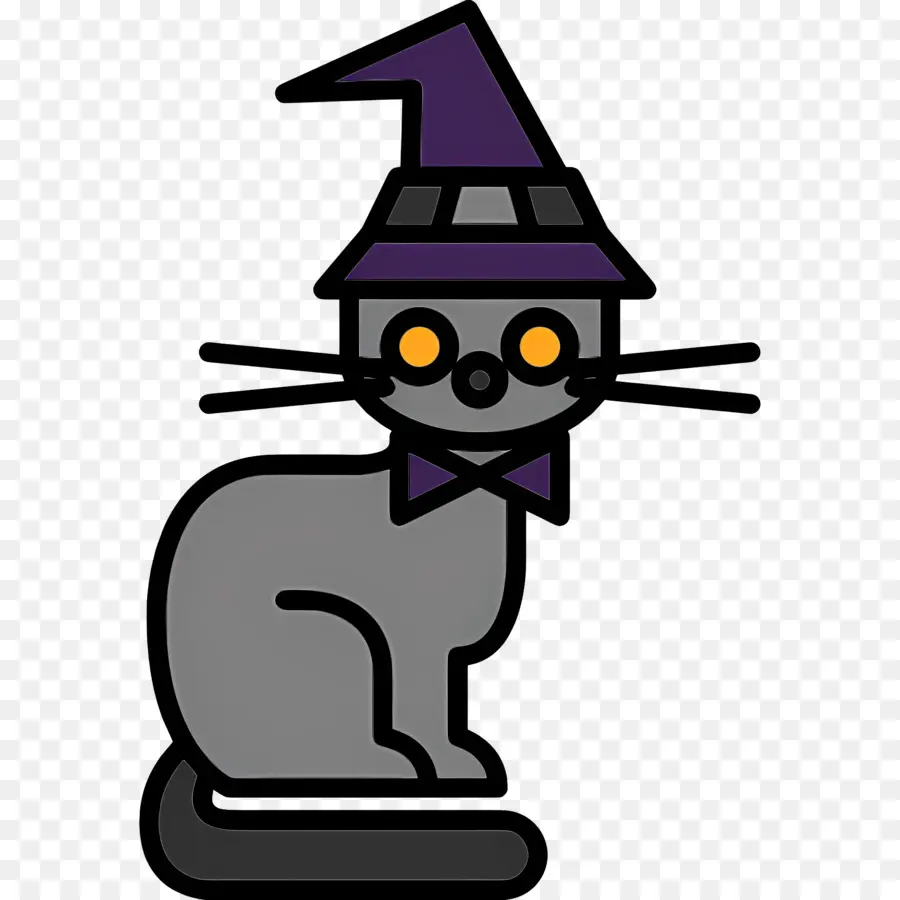 Chat D'halloween，Chat Avec Chapeau PNG