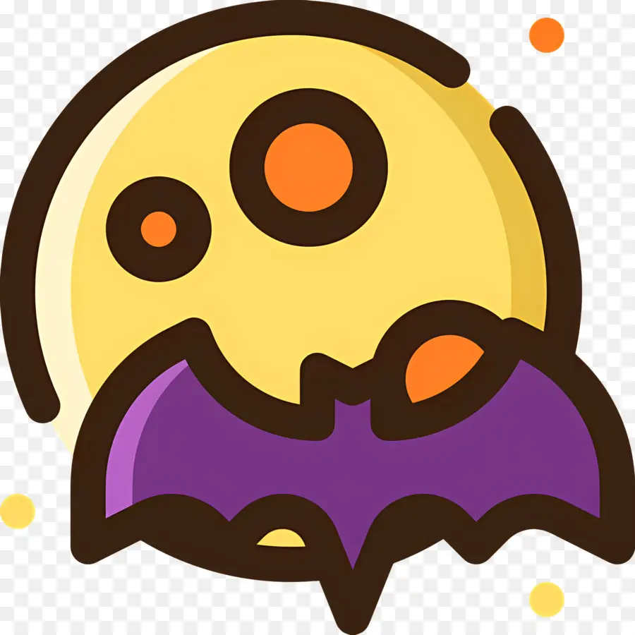 Lune D'halloween，Chauve Souris Et Lune PNG