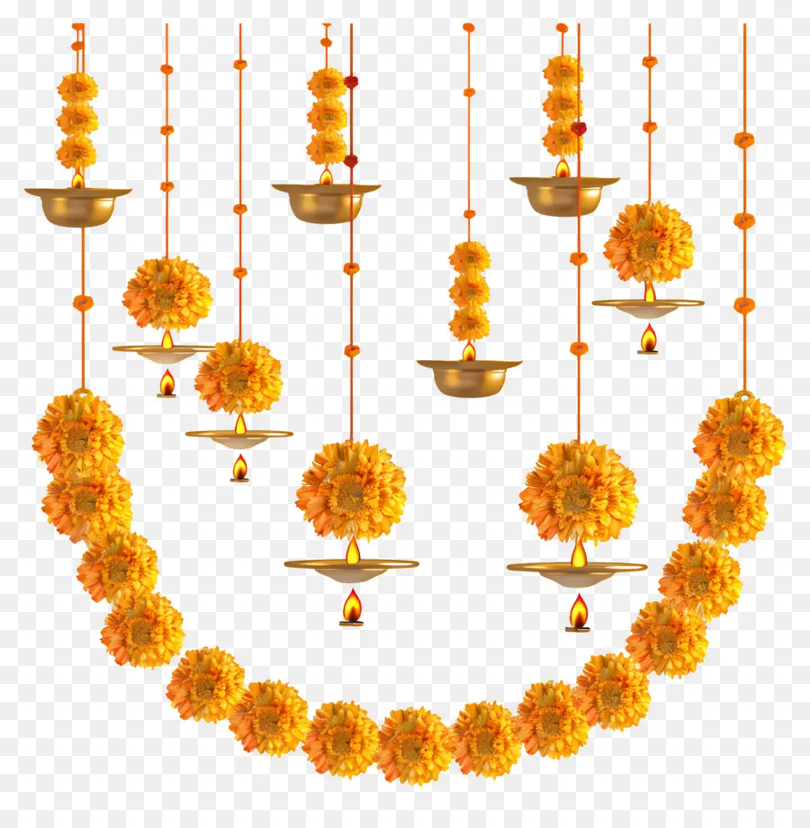 Guirlande De Soucis De Diwali，Guirlande De Soucis PNG