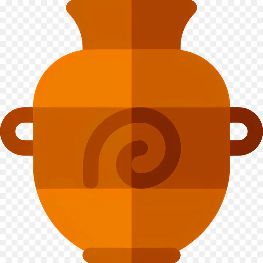 Pot D'argile，Vase Orange PNG