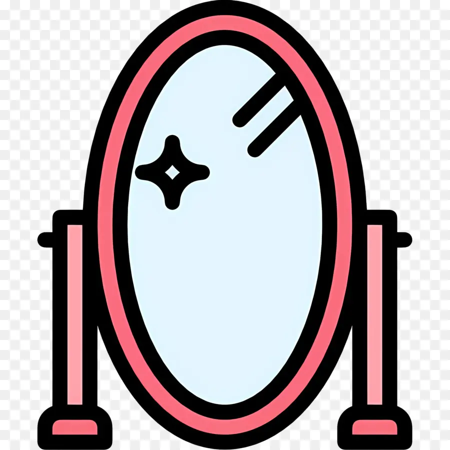 Miroir De Beauté，Miroir Encadré Rose PNG