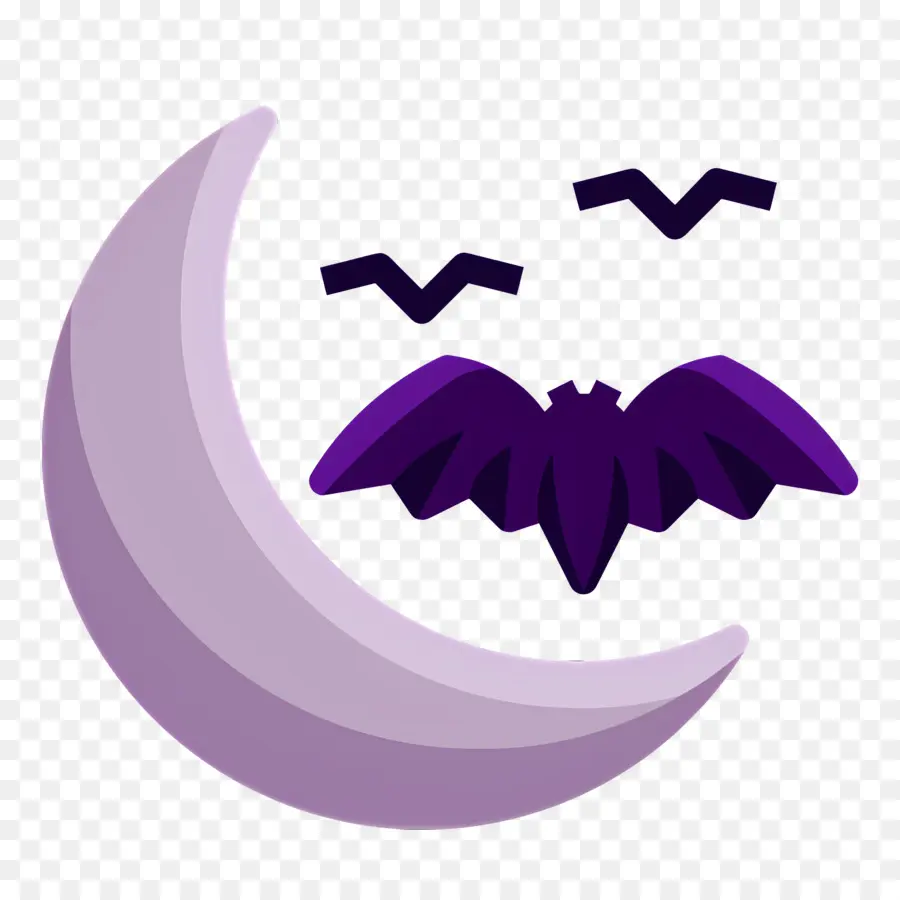 Chauve Souris D'halloween，Lune Et Chauves Souris PNG