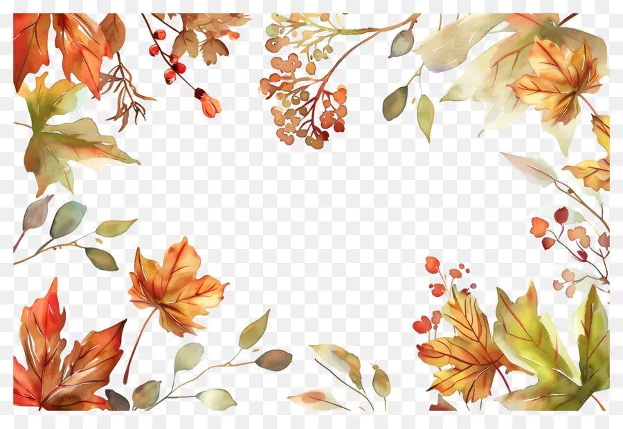 Cadre D'automne，Feuilles D'automne PNG