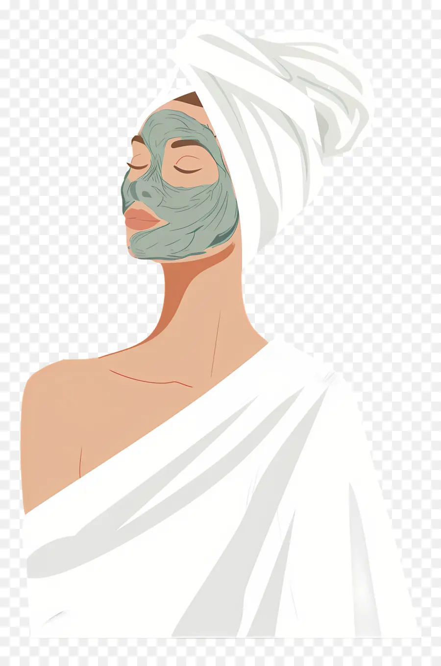 Masque Facial Spa，Femme Avec Masque Facial PNG