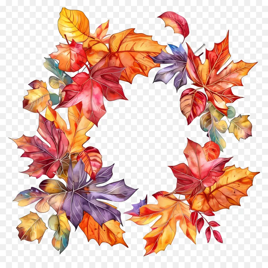 Couronne D'automne，Couronne De Feuilles PNG