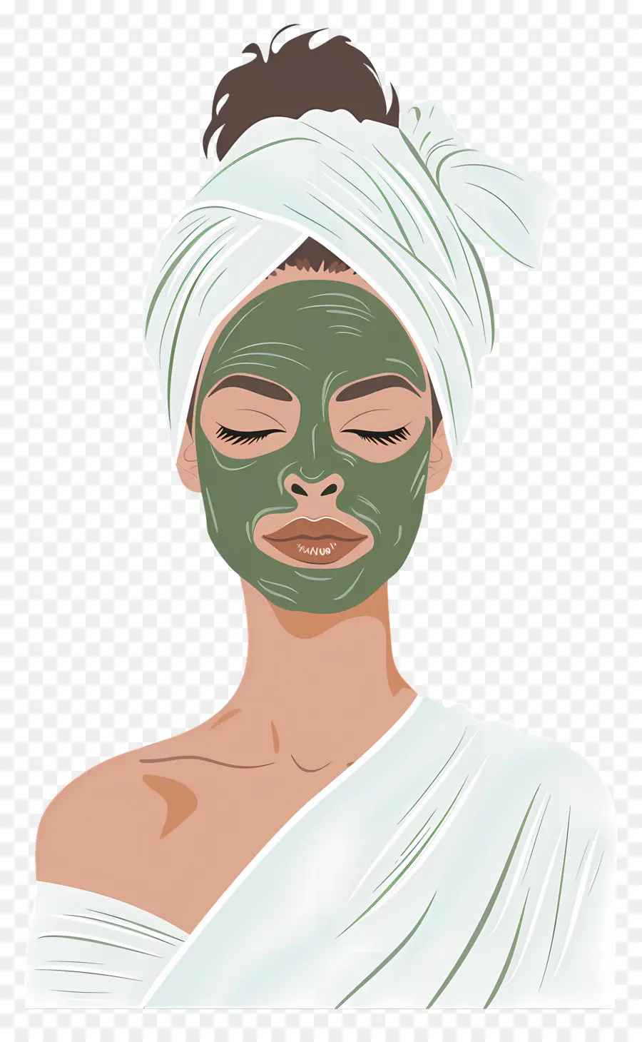 Masque Facial Spa，Femme Avec Masque Facial PNG