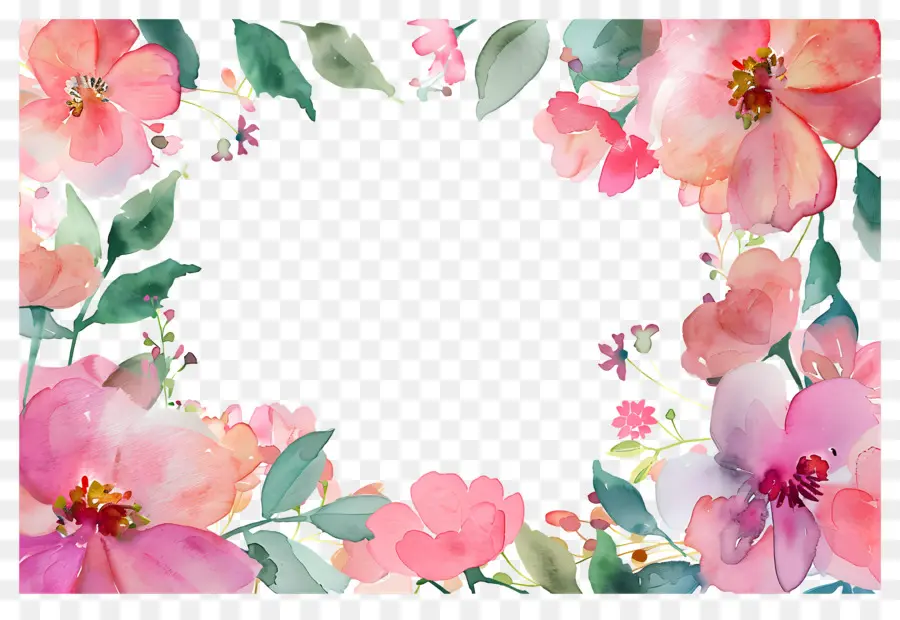 Fond Floral，Cadre Floral Coloré PNG