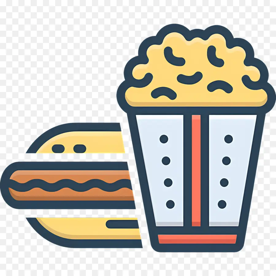 Denrées Alimentaires，Hot Dog Et Pop Corn PNG