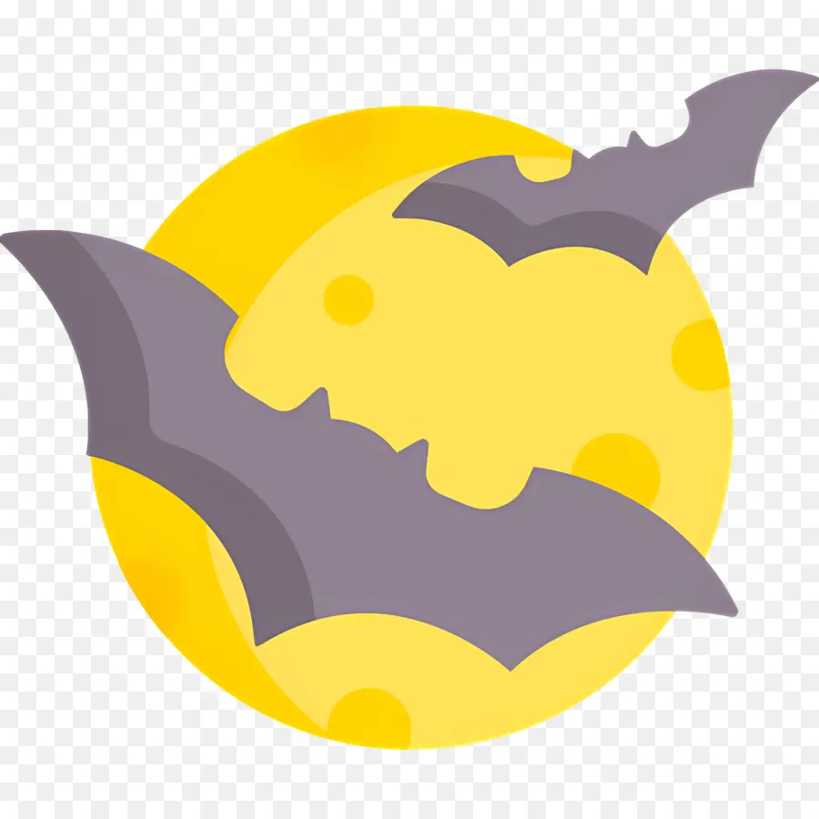 Lune D'halloween，Chauves Souris Et Lune PNG