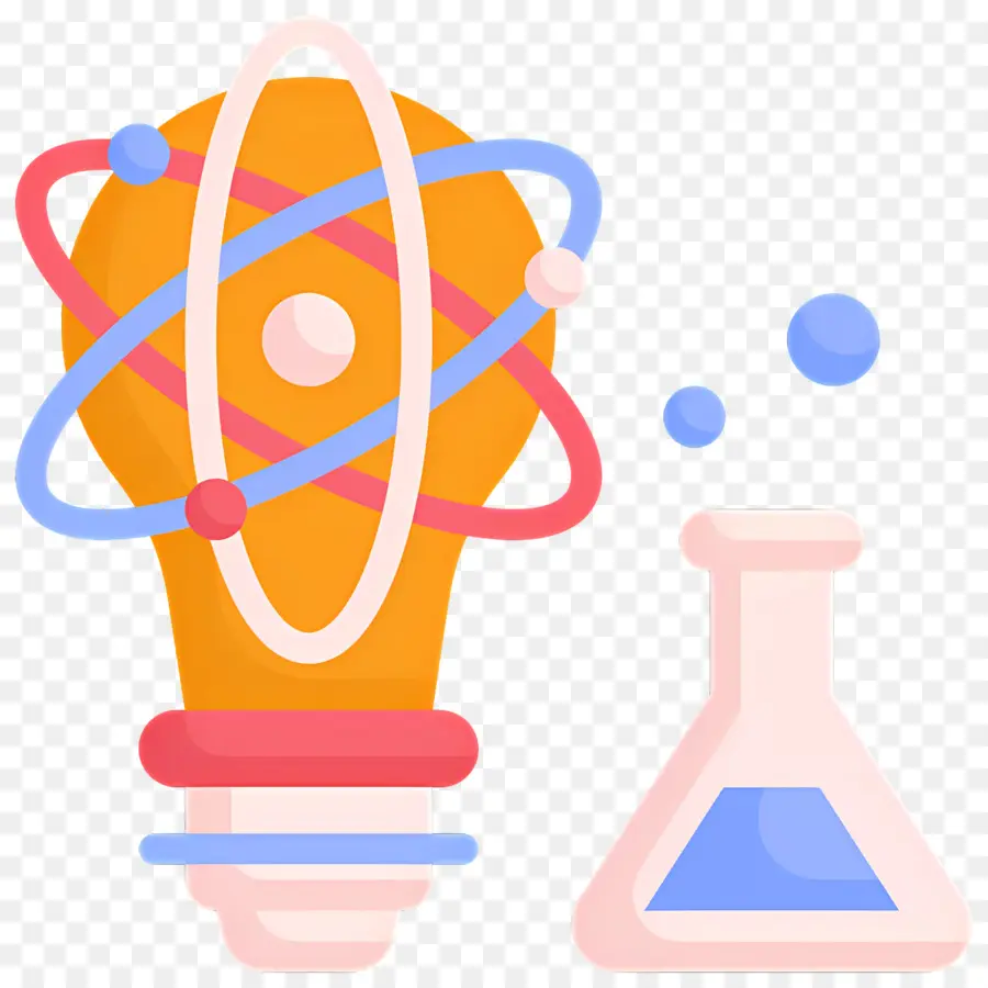 Science Et Technologie，Ampoule Avec Atome PNG